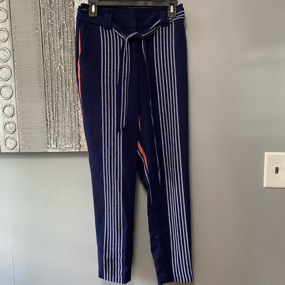 Express Striped belted trousers